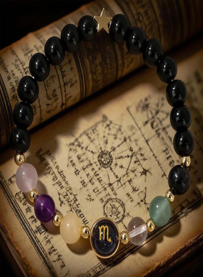 Chiorgone Twelve Zodiac - Aquarius Zodiac Gemstone Bracelet for Men Women - Feng Shui Handmade Natural Stone Beaded Stretch Astrology Jewelry - Ideal Gift - Image 4